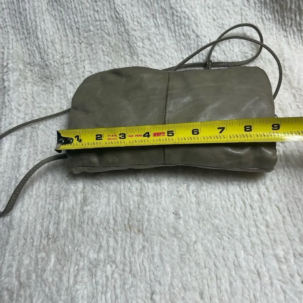 HOBO the original leather distress gray mini crossbody bag with detachable strap